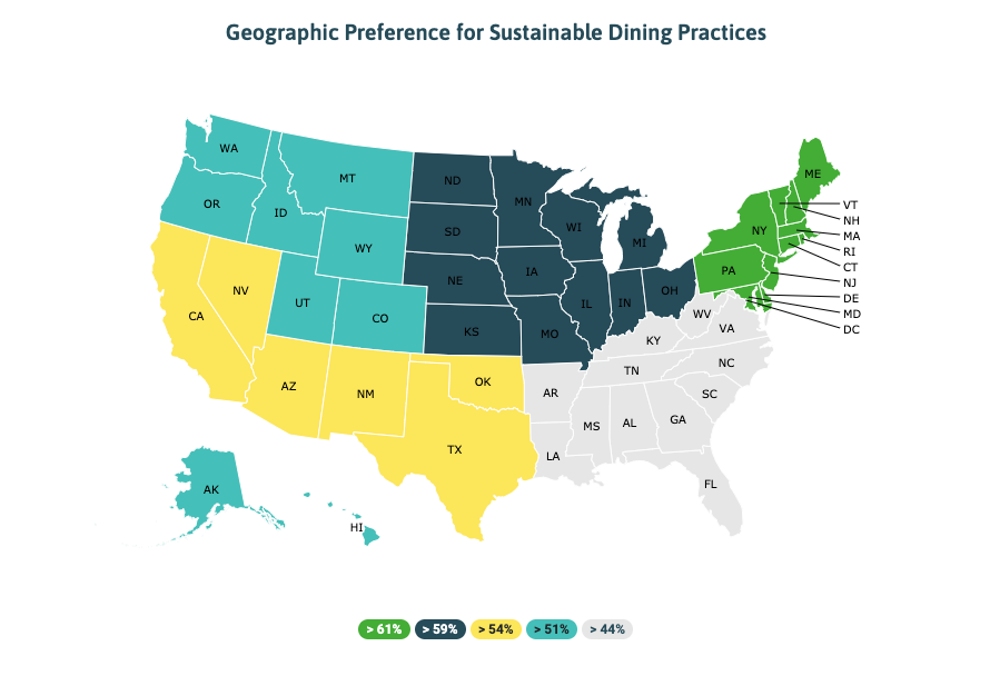 Geographic preferences for sustainable event food and beverage PromoLeaf event survey